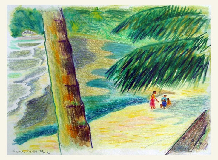 Folk på stranden